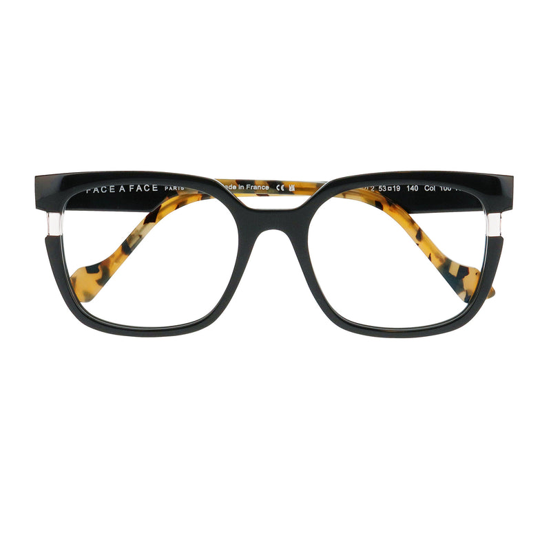 Face A Face - Haori 2 - 100 - Black / Safari - Rectangle - Plastic - Acetate - Eyeglasses