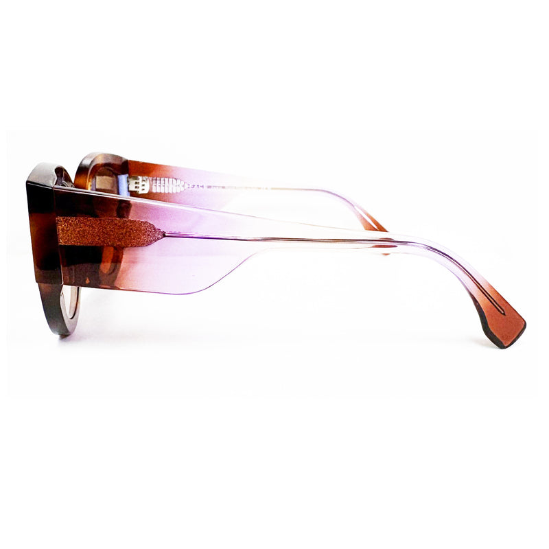 Face A Face - Kakemo 1 - 238 - Havana / Lavender / Brown-Gradient Tinted Lenses - Rounded - Butterfly - Sunglasses - Plastic