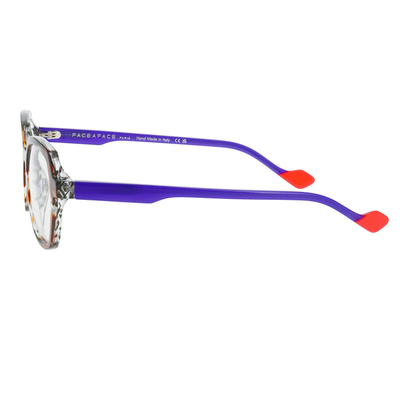 Face A Face - Kanji 2 - 2278 - Amber Tort / Blue - Rectangle - Acetate - Plastic - Eyeglasses