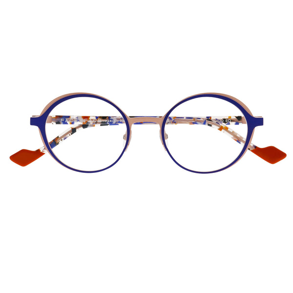 Face A Face - Nendo 1 - 9620 - Blue / Pale Pink / Orange - Round - Titanium - Eyeglasses