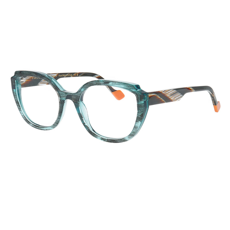 Face A Face - Nooks 1 - 0486 - Ocean Blue / Brown - Rectangle - Plastic - Acetate - Eyeglasses