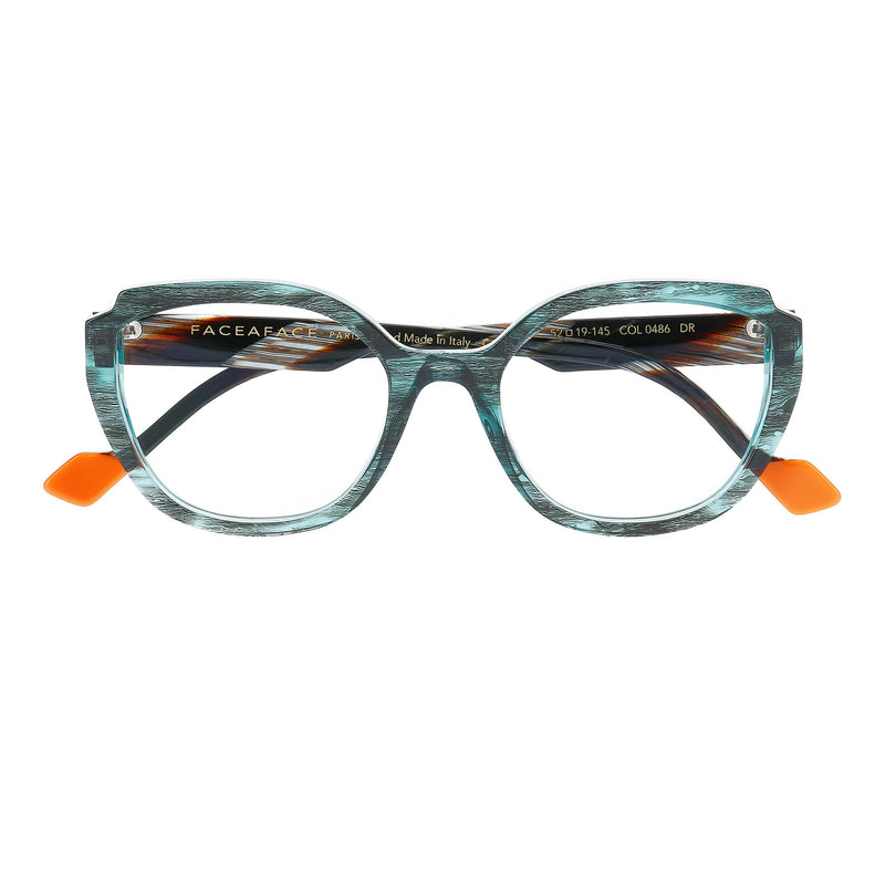 Face A Face - Nooks 1 - 0486 - Ocean Blue / Brown - Rectangle - Plastic - Acetate - Eyeglasses