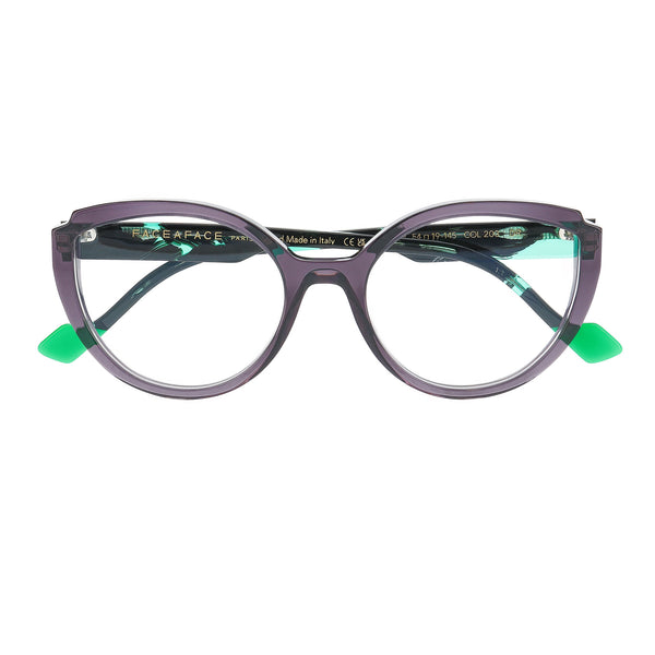 Face A Face - Nooks 2 - 203 - Purple / Green - Rounded Cat-eye - Cateye - Plastic - Acetate - Eyeglasses