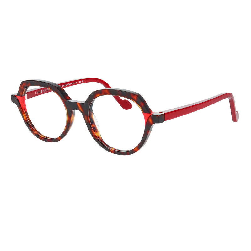 Face A Face - Orborn 1 - 2150 - Havana / Red - Round - Modified Round - Plastic - Acetate - Eyeglasses