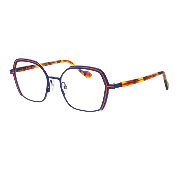 Face A Face - Reeds 3 - 9223 - Blue / Pink - Metal - Rectangle - Eyeglasses