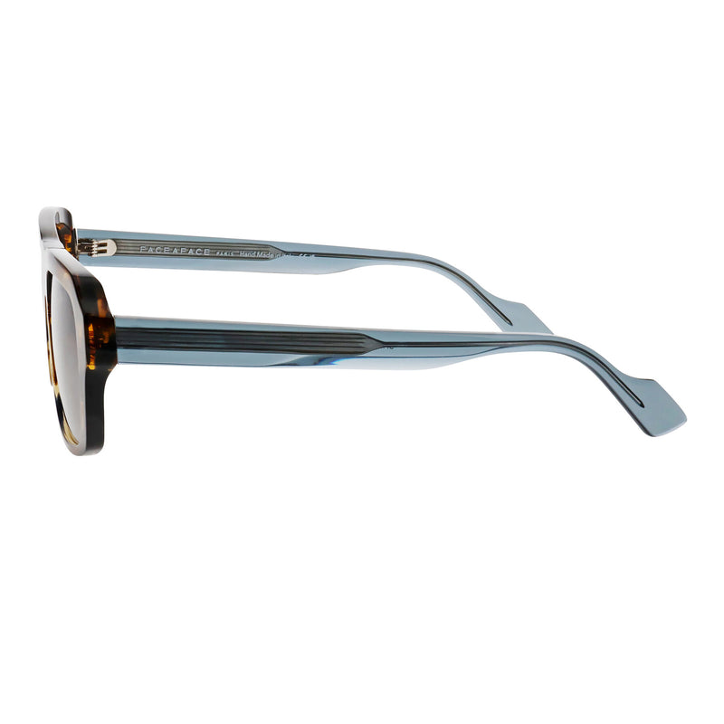Face A Face - Shiro 2 - 6315 - Light Brown / Grey / Silver Flash Mirror Grey-Tinted Lenses - Plastic - Rectangle - Sunglasses