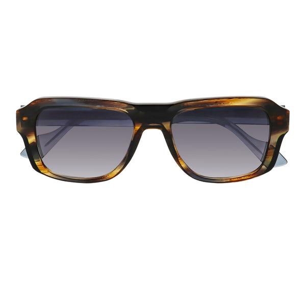 Face A Face - Shiro 2 - 6315 - Light Brown / Grey / Silver Flash Mirror Grey-Tinted Lenses - Plastic - Rectangle - Sunglasses