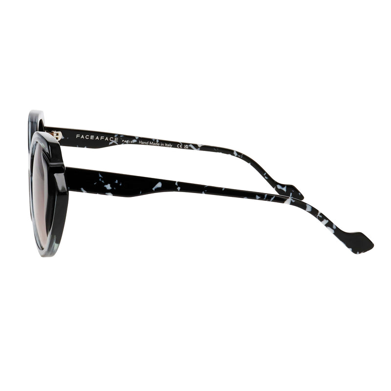 Face A Face - Stella 2 - 4044 - Grey / Black / Gradient-Brown Tinted Lenses - Round - Sunglasses