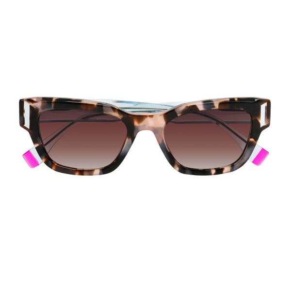 Face A Face - Verso 1 - 6092 - Tort / Blue / Pink / Gradient-Brown Lenses - Rectangle - Plastic - Acetate - Sunglasses