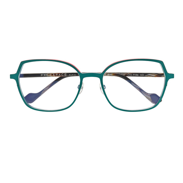 Face A Face - Zenit 3 - 9186 - Green / Hot Pink - Titanium - Cat-eye - Cat eye - Cateye - Eyeglasses