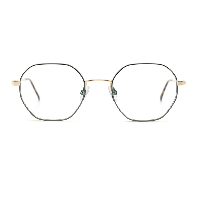 Gotti - Aracon - GLS-GR - Gold / Green - Metal - Titanium - Octagonal - Eyeglasses