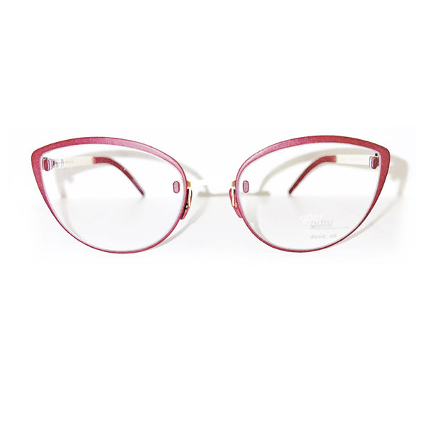 Gotti - BL06_49 - Bold Rim - Gold / Ruby - Cateye - Rimless - Groove-Rim - Eyeglasses