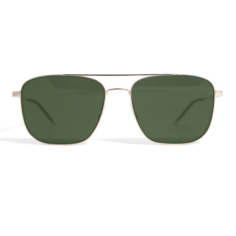 Gotti - Dickens - GLS - Gold / Forest-Green Gradient Tinted Lenses - Navigator - Titanium - Metal Sunglasses