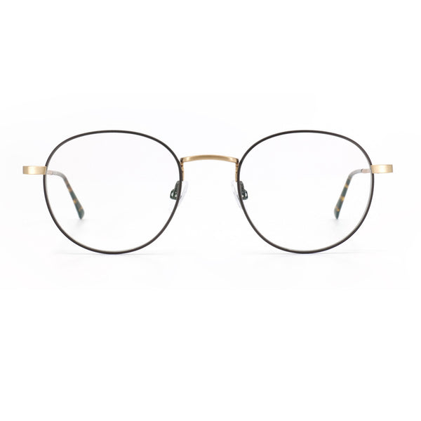 Gotti - Devito - GB-BR - Gold Brushed / Brown - Rounded - Titanium - Metal - Eyeglasses