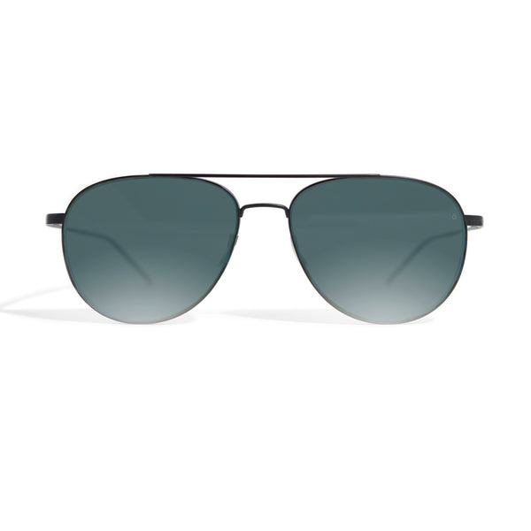 Gotti - Dillon - BLKM - Black Matte / Gradient-Tinted Blue Lenses - Aviator - Metal - Titanium - Sunglasses