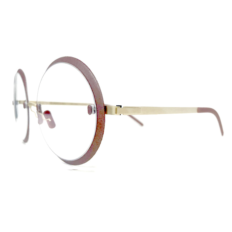 Gotti - Perspective - OR02 - Gold / Gold / Blush - Round - Rimless Eyeglasses - Titanium