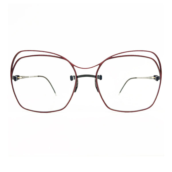 Gotti - Perspective - SF04_53 Space Loop - Black / Gold / Ruby - Lite Temple - 3D Printed - Rimless - Eyeglasses