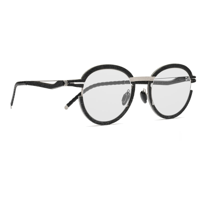 Hapter - HL06 - RB001 - Coal Black / Brushed Silver - Round - P3 - Metal - Rubber - Eyeglasses