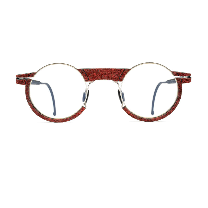 Hapter - IL01/B - RB032 - Persian Red / Brushed Silver - Round - Metal - Rubber - Eyeglasses