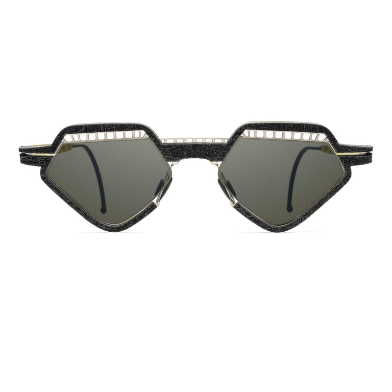 Hapter - IL03-N - RB030-P0 - Coal Black / Lichen Green - Pentagonal - Sunglasses - Metal - Rubber - Small