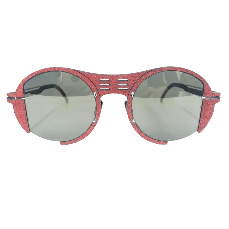 Hapter - ML04 - RB026-P0 - Persian Red / Brushed Silver - Round - Metal - Rubber - Sunglasses