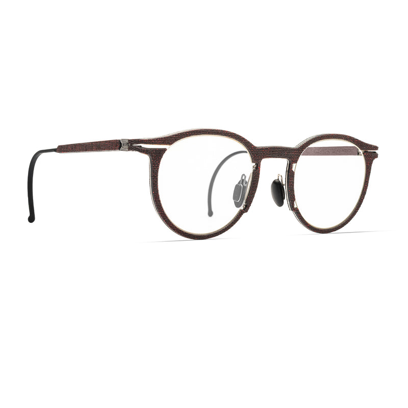 Hapter - PL07 - RB023 - Fire Red / Brushed Silver - Round - P3 - Metal - Rubber - Eyeglasses