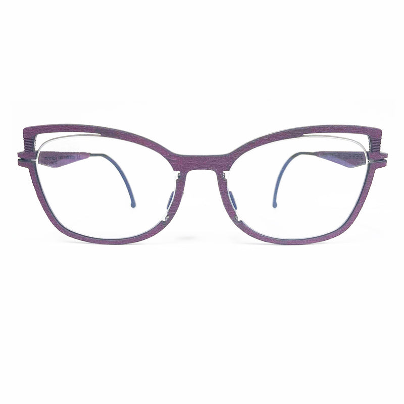 Hapter - PL09 - RB025-P0 - Phoenician Purple / Brushed Silver - Cateye - Metal - Rubber - Eyeglasses