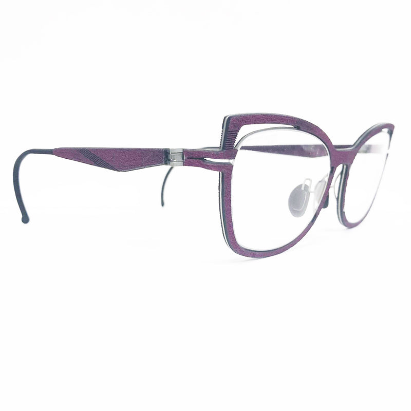 Hapter - PL09 - RB025-P0 - Phoenician Purple / Brushed Silver - Cateye - Metal - Rubber - Eyeglasses