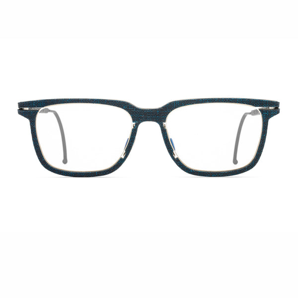 Hapter - PL11 - RB037 - Sky Blue on Coal Black - Rectangle - Metal - Rubber - Eyeglasses