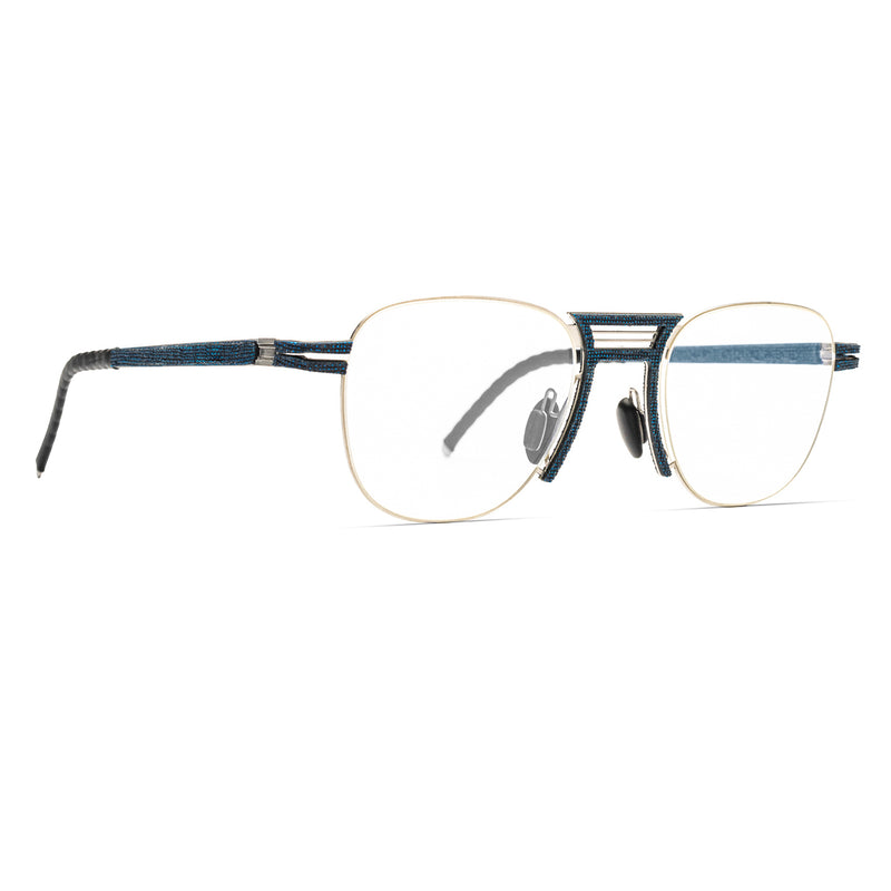 Hapter - WL05 - RB024 - Sky Blue on Coal Black - Rounded Rectangle - Metal - Rubber - Eyeglasses