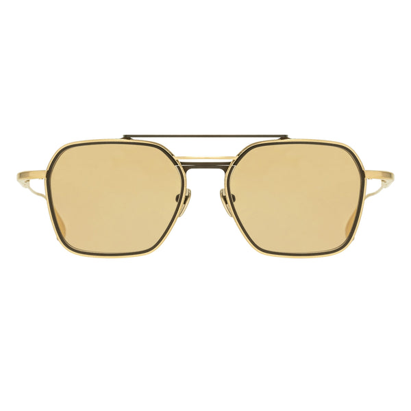 K3 - Kenzo Takada - Masunaga - Clematis - #S21 - Gold / Brown - Light Brown Tint - Rectangle - Navigator - Titanium - Metal - Sunglasses