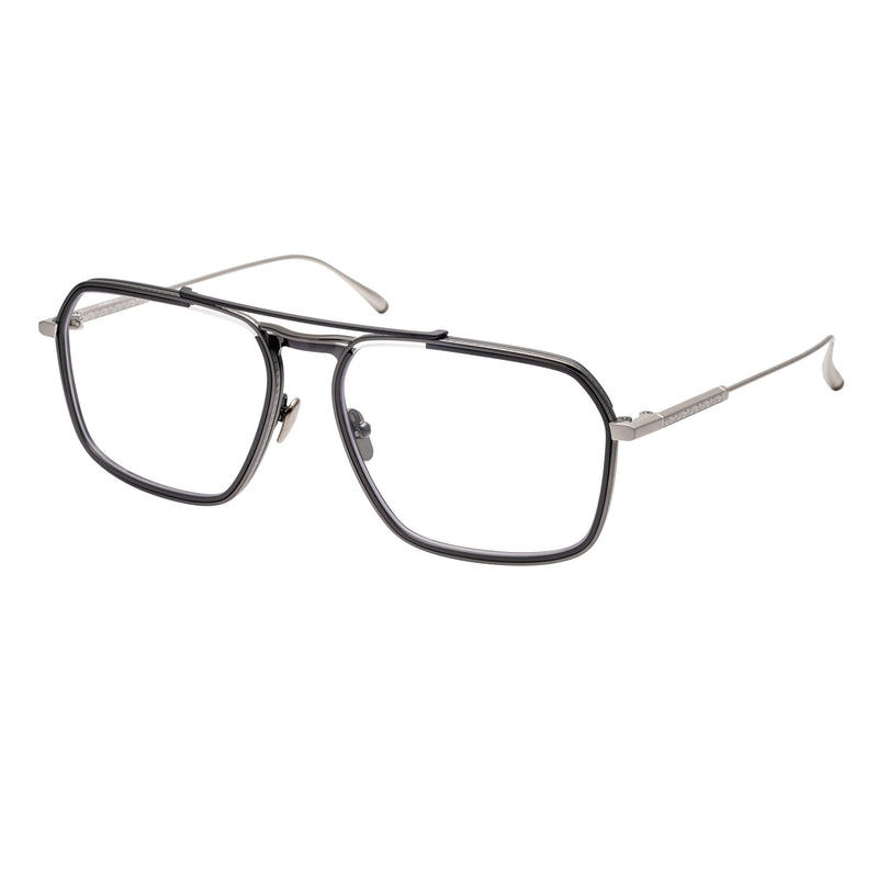 Masunaga x Kenzo Takada - K3 - Kenzo Takada - Misago - 29 - #29 - Black / Silver - Navigator - Rectangle - Metal - Titanium - Eyeglasses