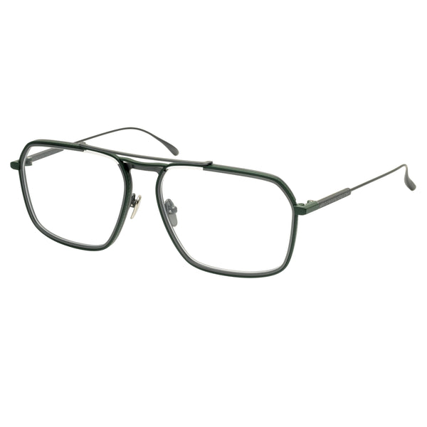 Masunaga x Kenzo Takada - K3 - Kenzo Takada - Misago - 48 - #48 - Green / Grey - Navigator - Rectangle - Metal - Titanium - Eyeglasses