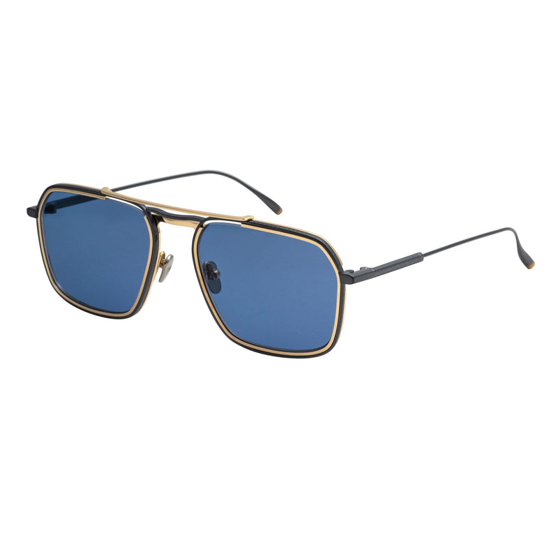 Kenzo - Taka - 19 - Gunmetal / Gold / Blue-Gray Tinted Lenses - Navigator - Sunglasses - Titanium - Metal
