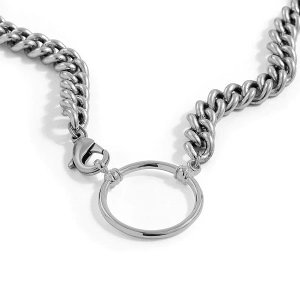 LaLoop - 841CB - The Ludlow - Antique Silver Plated Cuban Chain - Eyewear Necklace