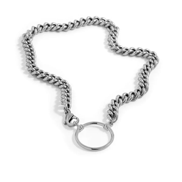 LaLoop - 841CB - The Ludlow - Antique Silver Plated Cuban Chain - Eyewear Necklace