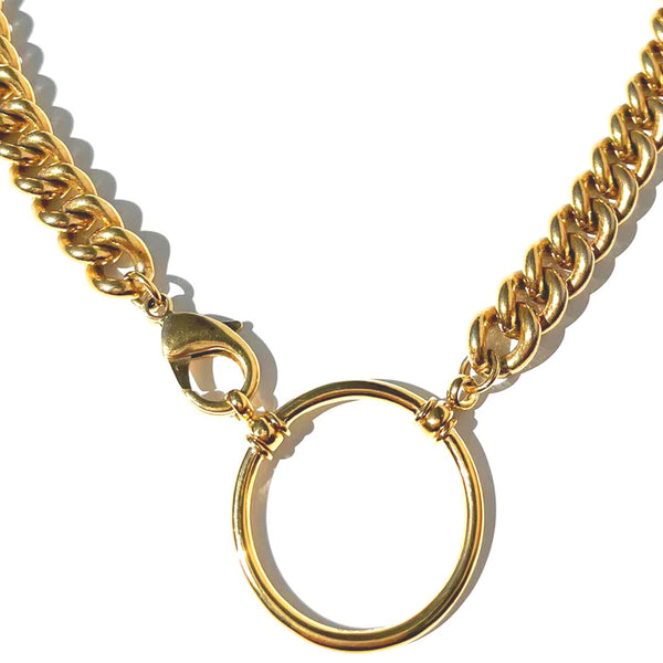 LaLoop - 889GG - The Lilian - 24k Plated Twisted Chain with 24k Plated Loop & Clasp - Eyewear Necklace