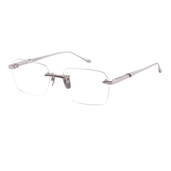 Leisure Society - L'Epine - 12k Silver - Rectangle - Rimless - Titanium - Eyeglasses - Luxury Eyewear