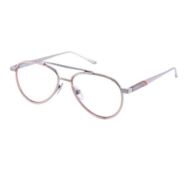 Leisure Society - Lucienne - 12K White Gold / 18K Rose Gold - Aviator - Titanium - Metal - Eyeglasses - Luxury Eyewear