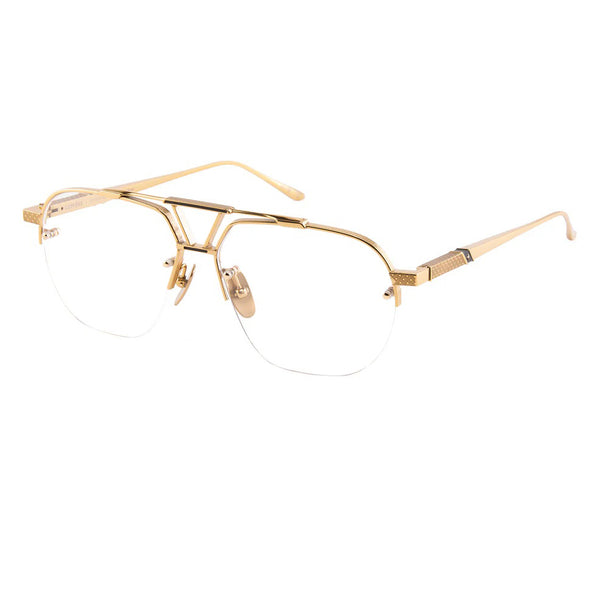 Leisure Soceity - Lumière - 24K Gold - Navigator - Titanium - Metal - ion-plated - Half-rim - Drill-mount - eyeglasses - luxury eyewear