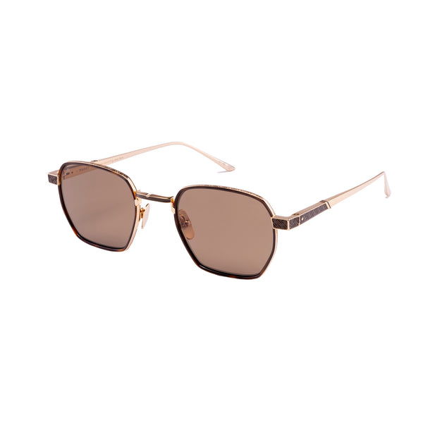 Leisure Society - Mairet - Tortoise / 18K Gold - Rectangle - Titanium - Sunglasses - Polarized Sunglasses - Luxury Eyewear