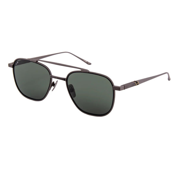 Leisure Society - Montez - Ruthenium / 24K Gold / Polarized Green Tinted Lenses - Navigator - Rectangle - Titanium - Metal - Sunglasses
