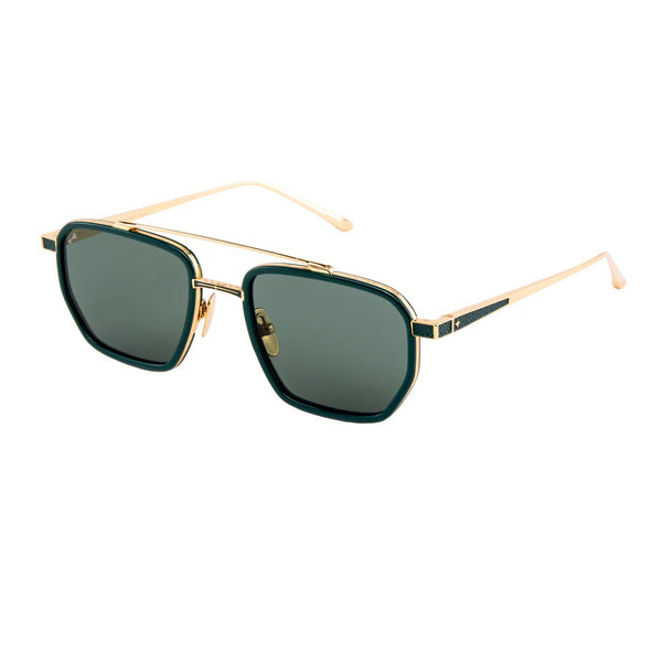 Leisure Society - Prism - B.R. Green / 24K Gold - Rectangle - Navigator - Acetate Rim - Titanium - Polarized - Sunglasses