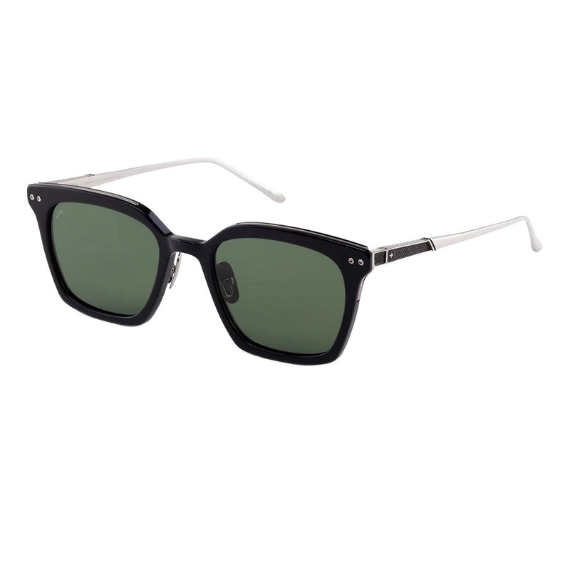 Leisure Society - Thorsen - Black 12K Silver - Rectangle - Titanium - Acetate - Sunglasses - Polarized Sunglasses