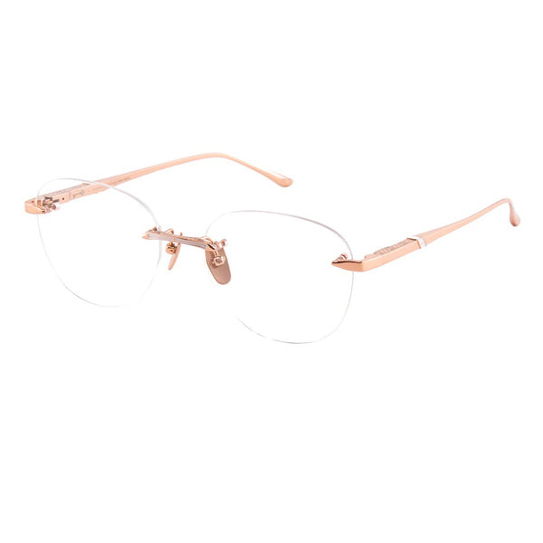 Leisure Society - Verzenay - 18k Rose Gold - Round - Titanium - Rimless - Eyeglasses - Luxury Eyewear