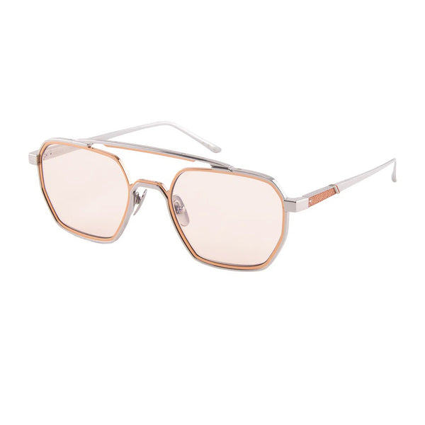 Leisure Society - Victor - 12k Silver / 18k Rose Gold / Photochromic Brown Lenses - Titanium - Navigator - Metal - Sunglasses - Luxury Eyewear