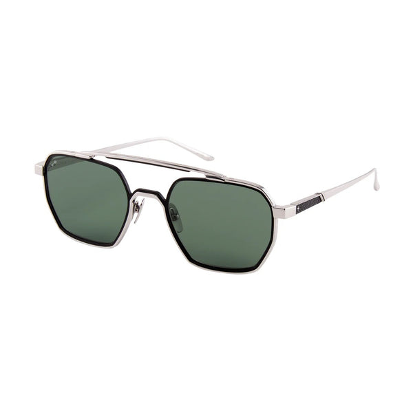 Leisure Society - Victor - 12k Silver / Black / G15 Polarized Lenses - Titanium - Navigator - Metal - Sunglasses - Luxury Eyewear