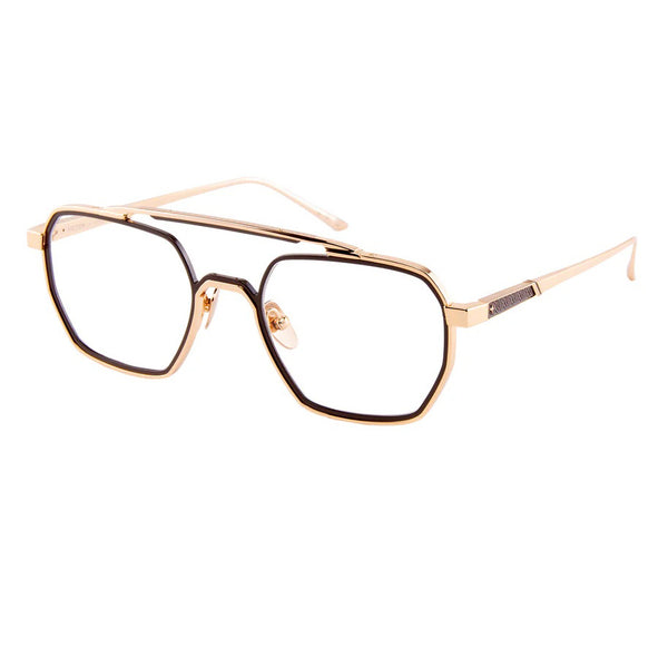 Leisure Society - Victor - 18k Gold / Brown - Titanium - Navigator - Rectangle - Eyeglasses - Metal - Luxury Eyewear