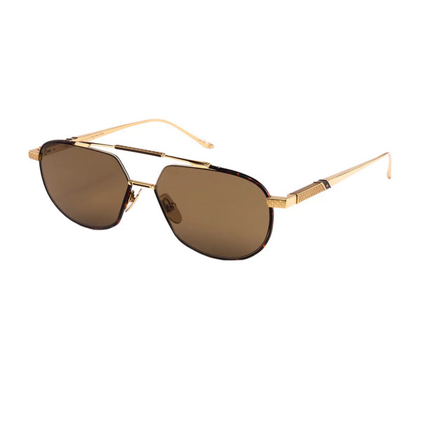 Leisure Society - Yuma - 18k Gold / Tortoise / Brown Polarized Lenses - Titanium - Metal - Navigator - Aviator - Sunglasses - Polarized Sunglasses - Luxury Eyewear