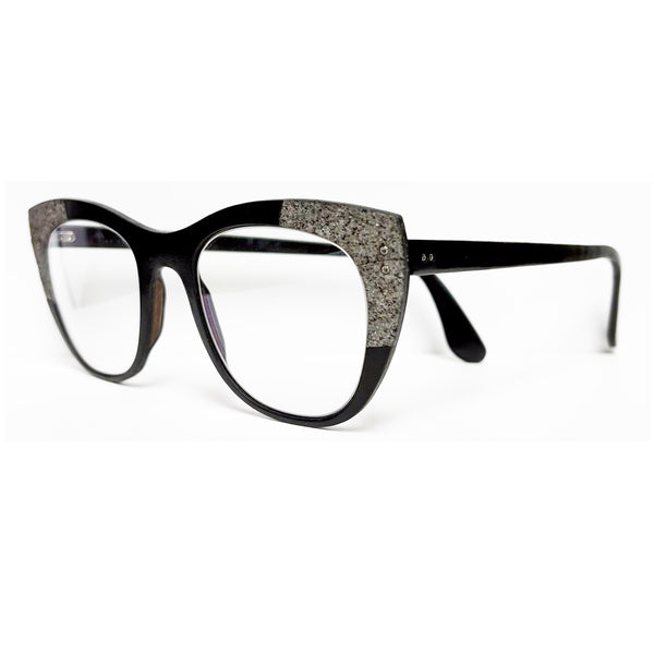 Lucas De Staël - Minotaure - Reg 05S - Split 02 Fit B - Black - Granite - Butterfly - Cateye - Leather - Titanium - Eyeglasses